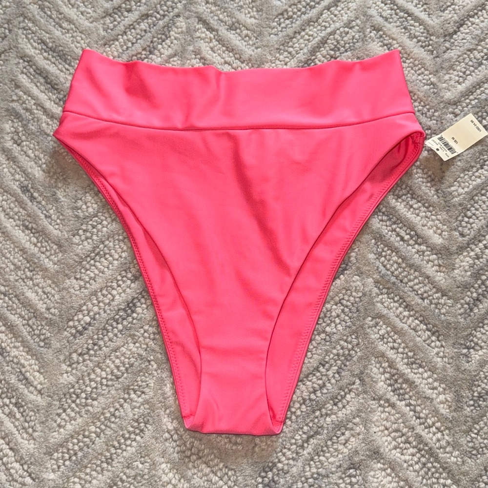 Aerie Neon pink high rise cheeky swim bottoms